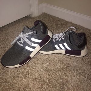 Special Edition Gray, White, and Maroon Adidas NMD